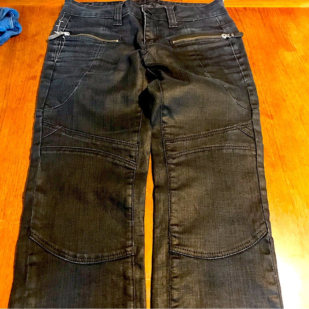 Firetrap burnished cotton biker style jeans. Deep Indigo.